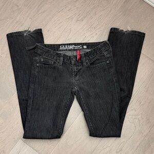 GUESS Women's Dark Faded Black Jeans